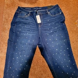 Lane Bryant Girlfriend Cut Nailhead Capri Size 18